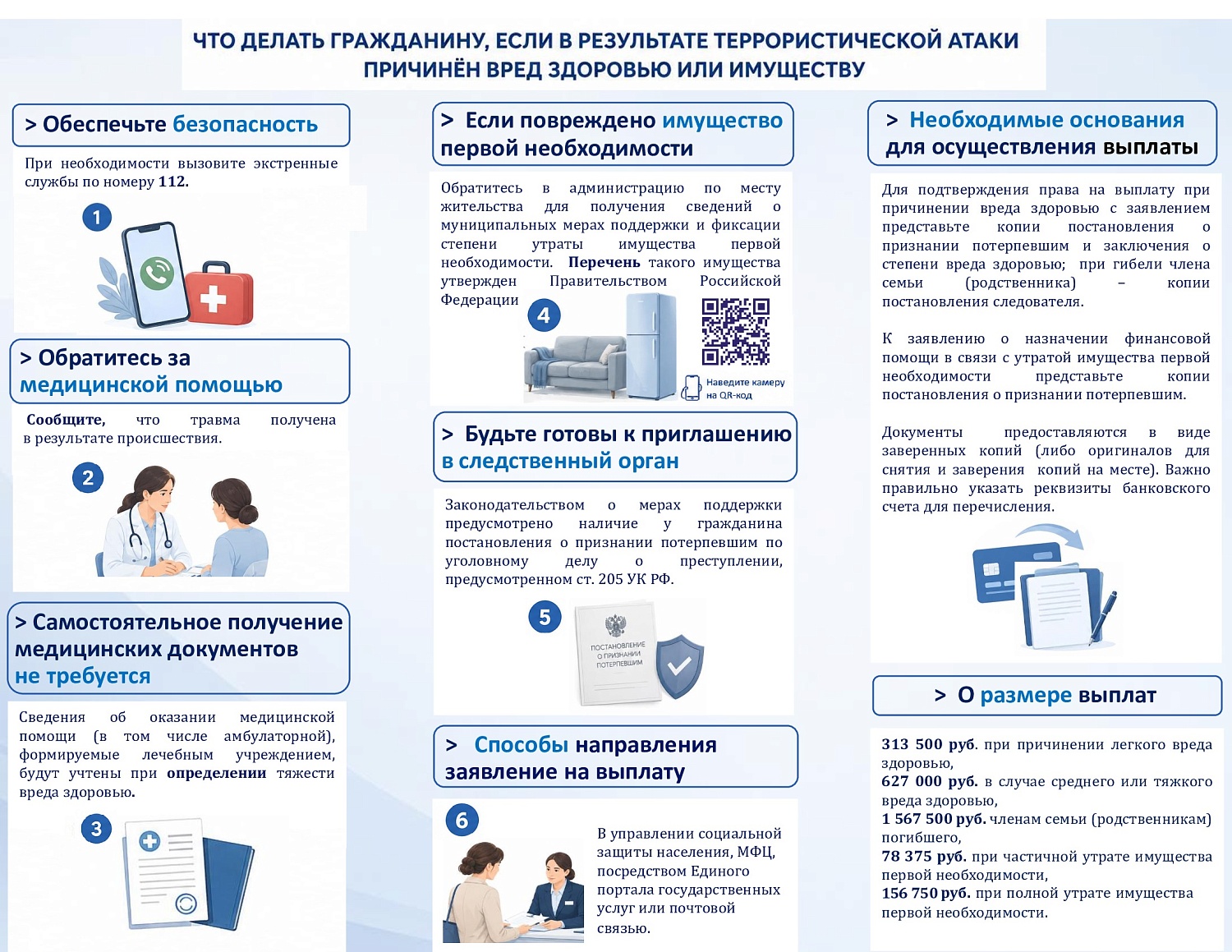 Памятка: действия и меры поддержки при террористических атаках